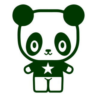 Young Star Panda Decal (Dark Green)